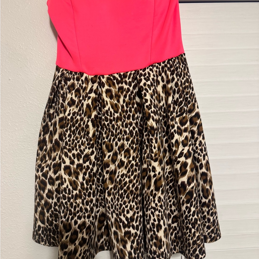 Pink and Leopard Print Dress